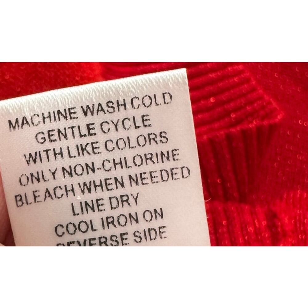 Adrienne Vittadini Womens XL Red Metallic Fleck Crewneck Sweater - Picture 6 of 8